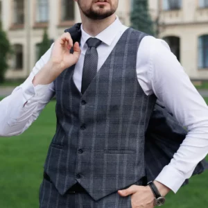 Краватка графітового кольору фактурна